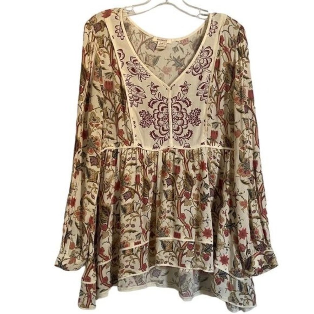 Sundance Floral Peasant Blouse Gem